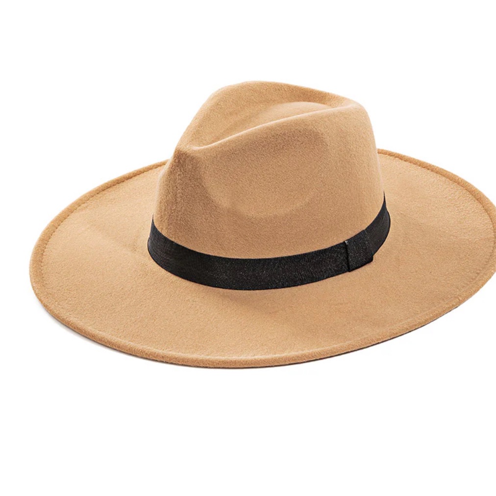 Rancher Hat With Black Band - Western Rodeo - Fedora - Festival - Dark Academia